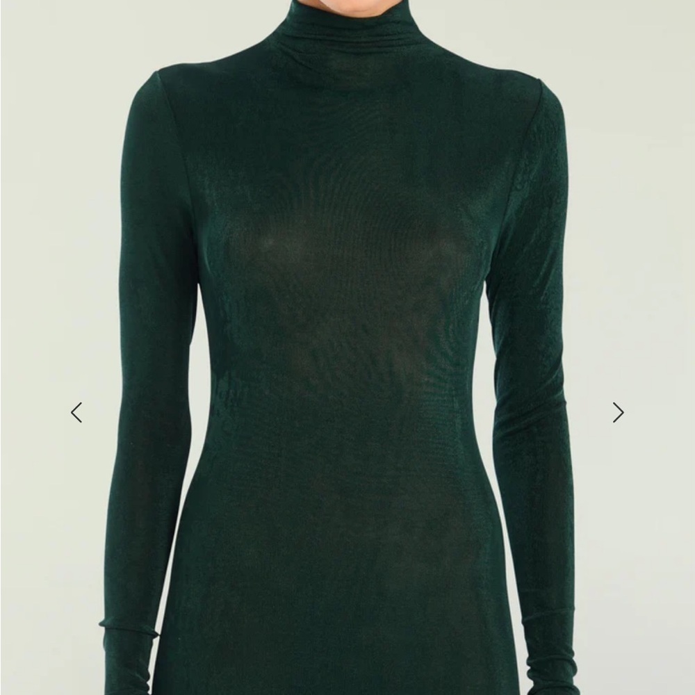 Chic Long Sleeve Dark Green Dress - Picture 5 of 7